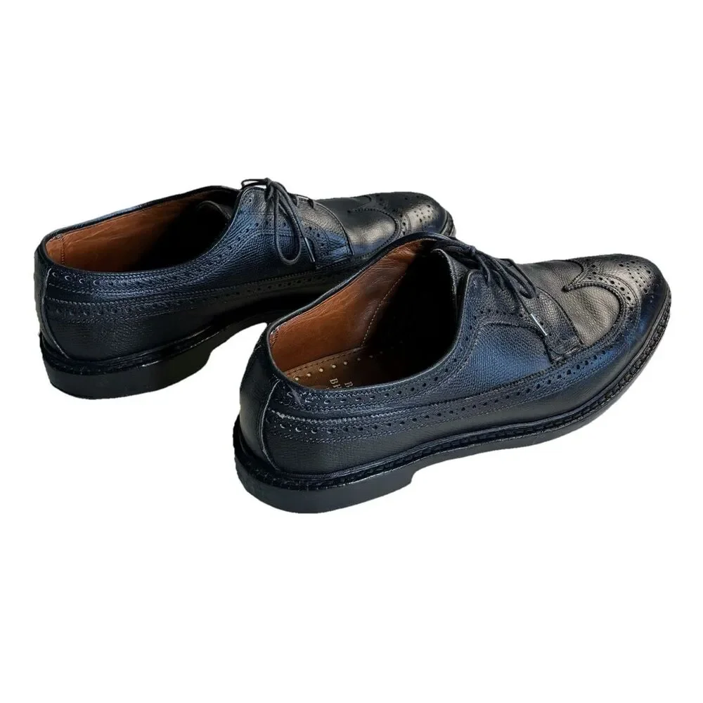 Brooks Brothers Wingtip Brogue Shoes 10.5 Black Imperial Leather Goodyear Welted